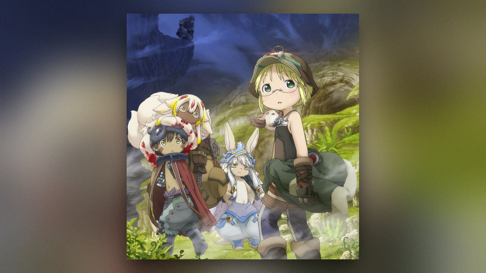 Riko, Reg, Nanachi et Faputa dans l'Abysse, visuel clé officiel du film Made in Abyss Mezameru Shinpi