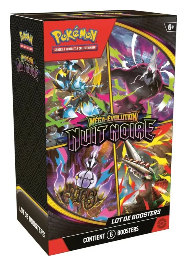 Lot de 6 boosters (bundle) Méga-Évolution : Nuit Noire